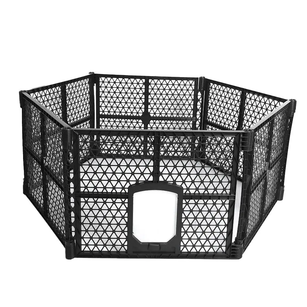 Pawz Pet Playpen Folding Dog Plastic Puppy Exercise Enclosure Fence 6 Panels