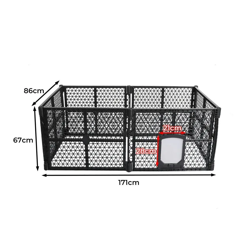 Pawz Pet Playpen Folding Dog Plastic Puppy Exercise Enclosure Fence 6 Panels