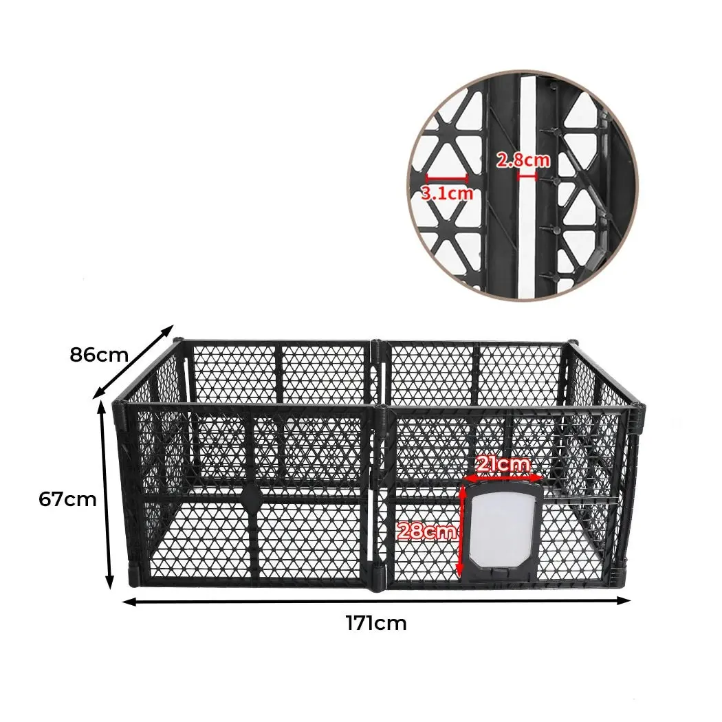 Pawz Pet Playpen Folding Dog Plastic Puppy Exercise Enclosure Fence 6 Panels