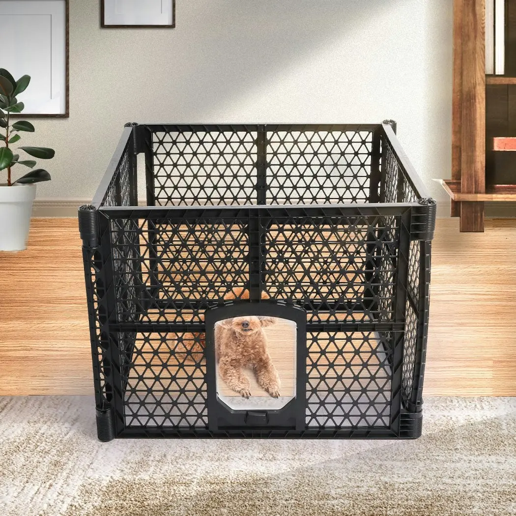 Pawz Pet Playpen Folding Dog Plastic Puppy Exercise Enclosure Fence 4 Panels