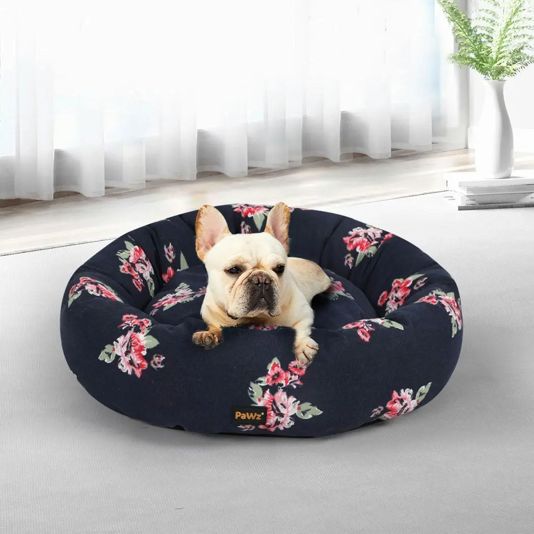 Pawz Dog Calming Bed Pet Cat Washable Portable Round Kennel Summer Outdoor M