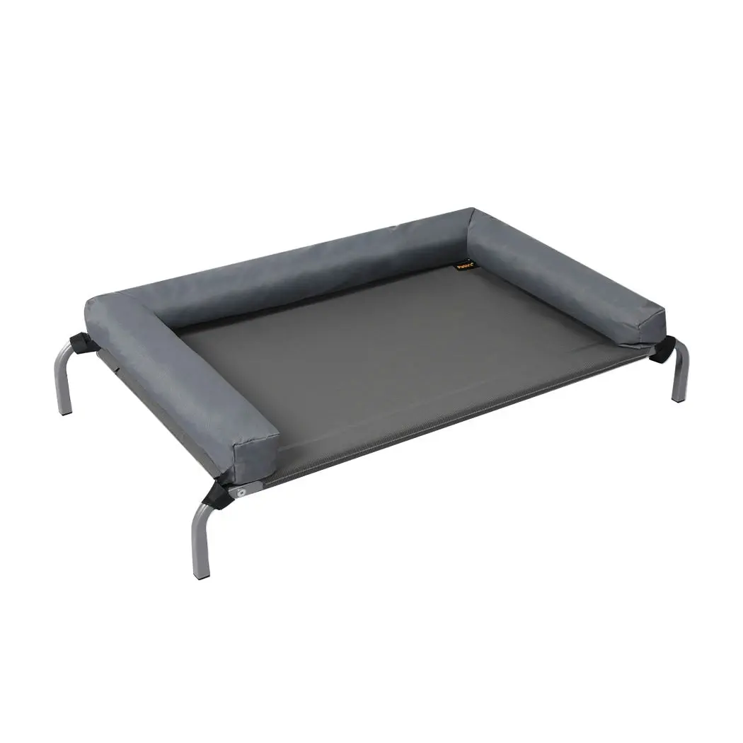 Pawz Elevated Pet Bed Dog Puppy Cat Trampoline Hammock Raised Heavy Duty Grey L