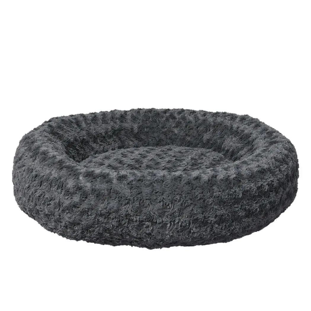 Pawz Calming Dog Bed Warm Soft Plush Pet Cat Cave Washable Portable Dark Grey M