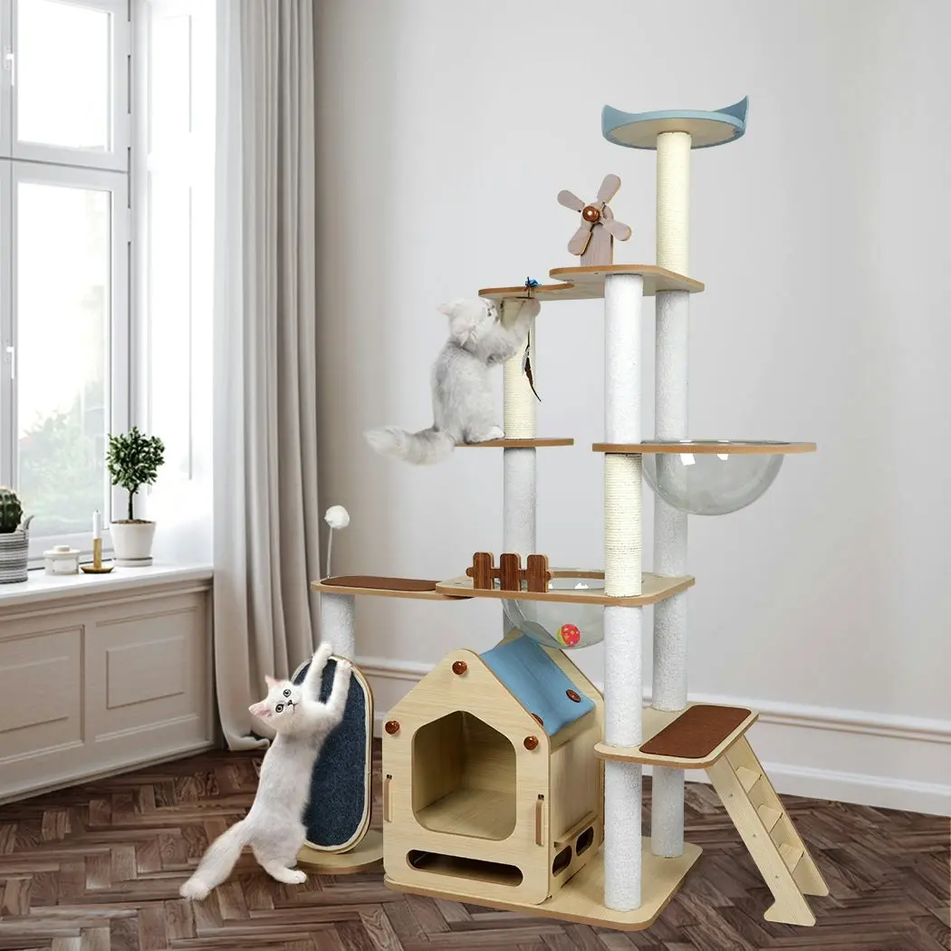 Pawz Cat Tree Scratching Post Scratcher Cats Tower Wood Condo Toys House 168cm