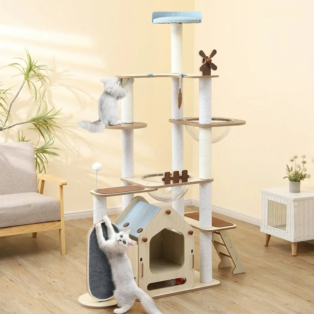 Pawz Cat Tree Scratching Post Scratcher Cats Tower Wood Condo Toys House 168cm