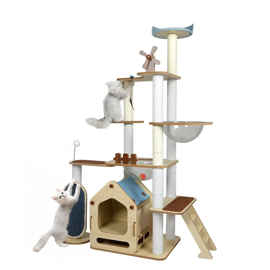 Pawz Cat Tree Scratching Post Scratcher Cats Tower Wood Condo Toys House 168cm