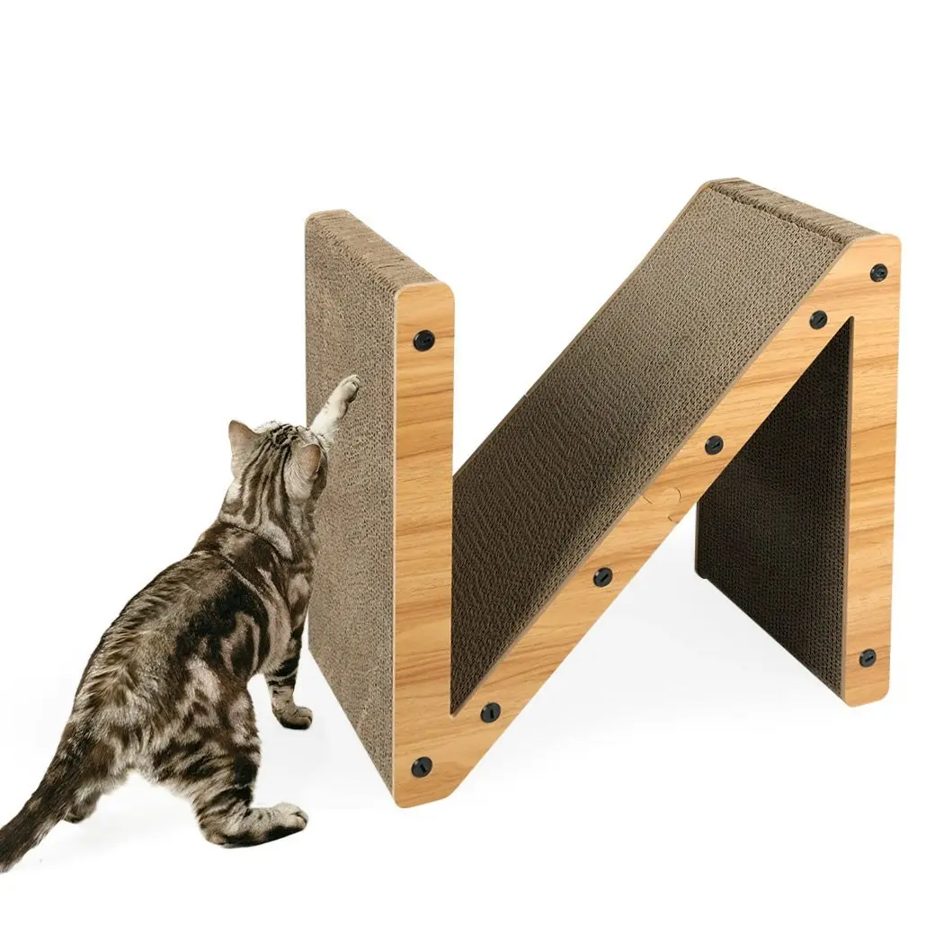 Pawz Cat Scratcher Scratching Board Corrugated Cardboard Scratch Bed Toy Pad Mat