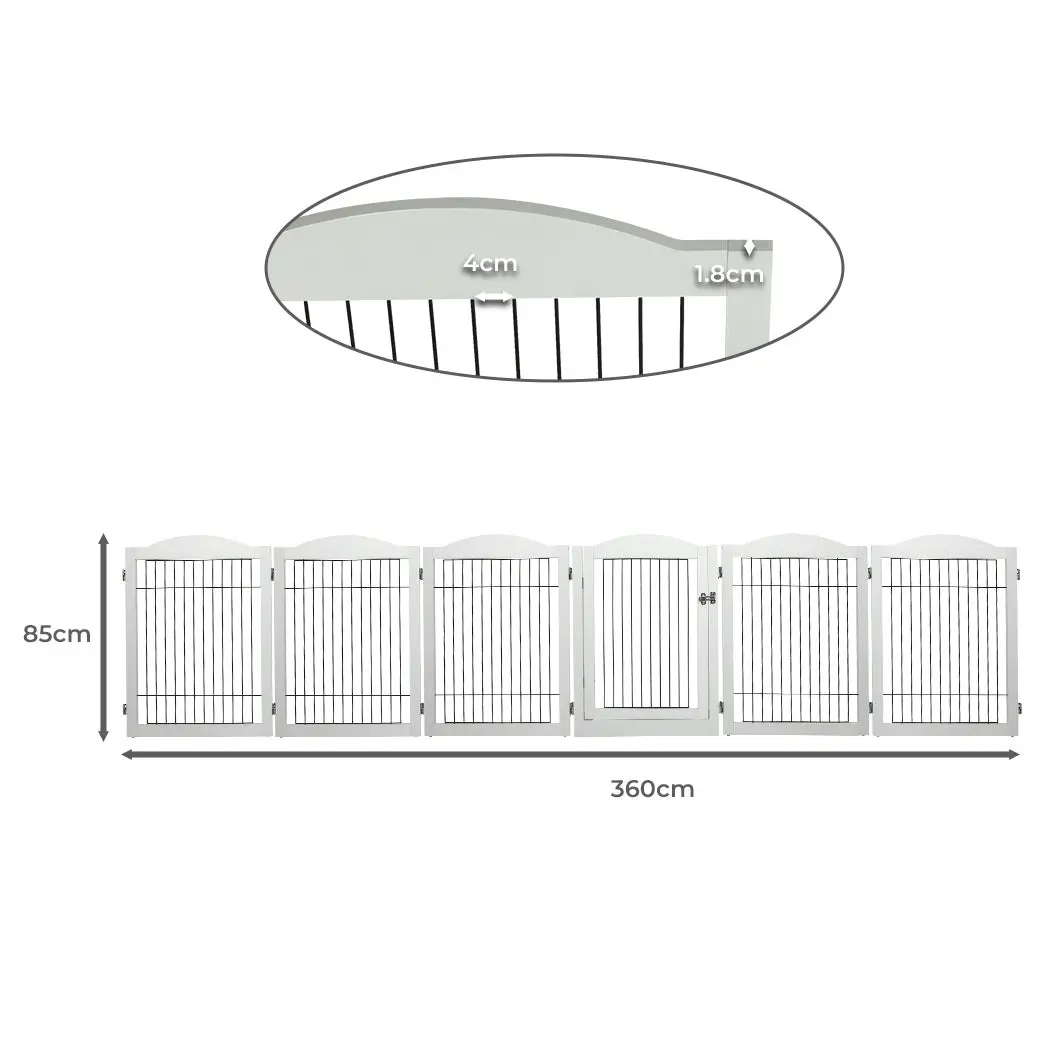 Pawz 6 Panels Pet Dog Playpen Puppy Exercise Cage Enclosure Fence Indoor White