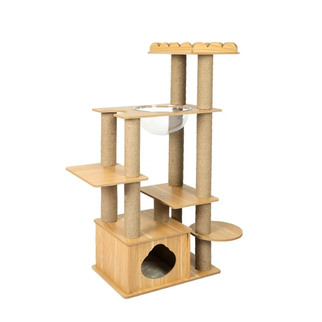 Pawz Cat Tree Scratching Post Scratcher Cats Tower Wood Condo Toys House 130cm