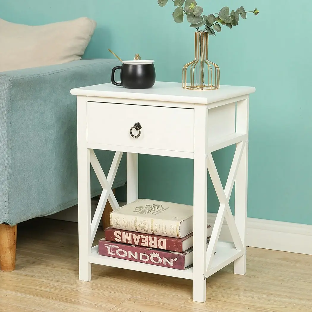 Levede 1x Bedside Tables Drawers Side End Table Storage Cabinet Nightstand