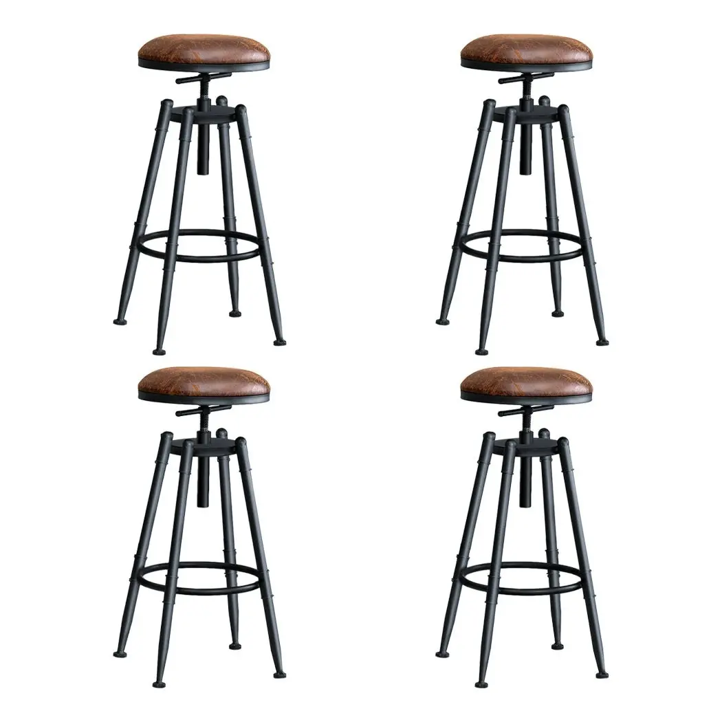 Levede 4x Bar Stools Industrial Kitchen Stool Barstool Swivel Dining Chairs