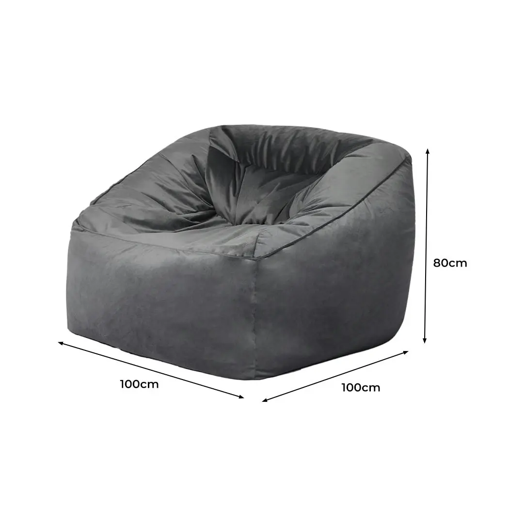 Marlow Bean Bag Chair Cover Soft Velvet Home Game Seat Lazy Sofa Cover Large