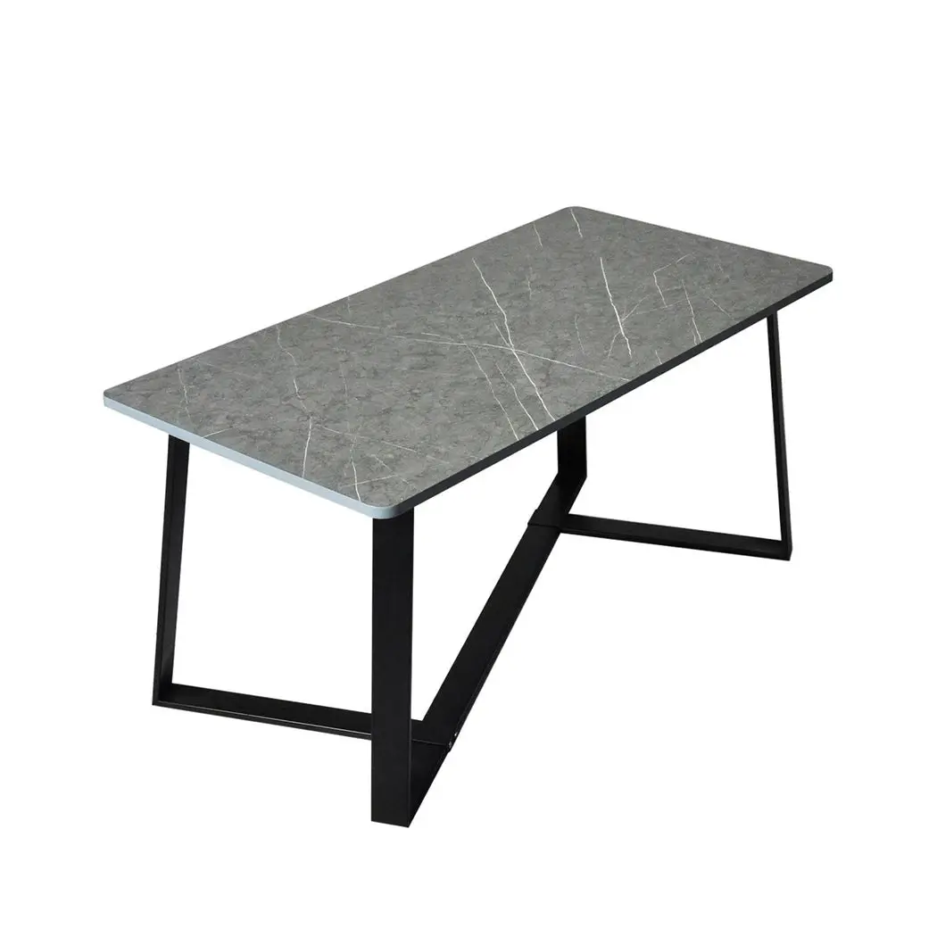 Levede Coffee Table Side Table Teapoy Industrial Steel Legs Marbled 100X50CM