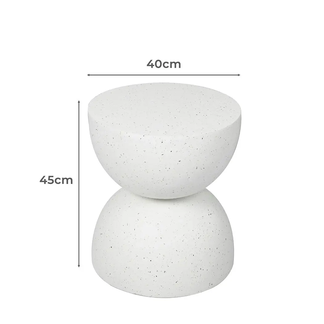 Levede Side Table Terrazzo Coffee End Tables Hourglass Magnesia Stool Stand 40cm