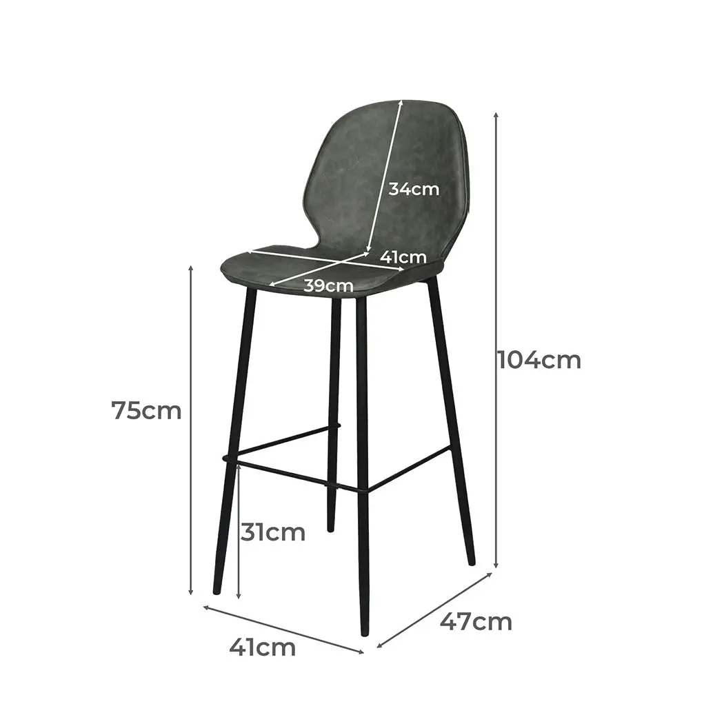 Levede 2x Bar Stool Barstools Counter Chair PU Padded Kitchen Pub Restaurant