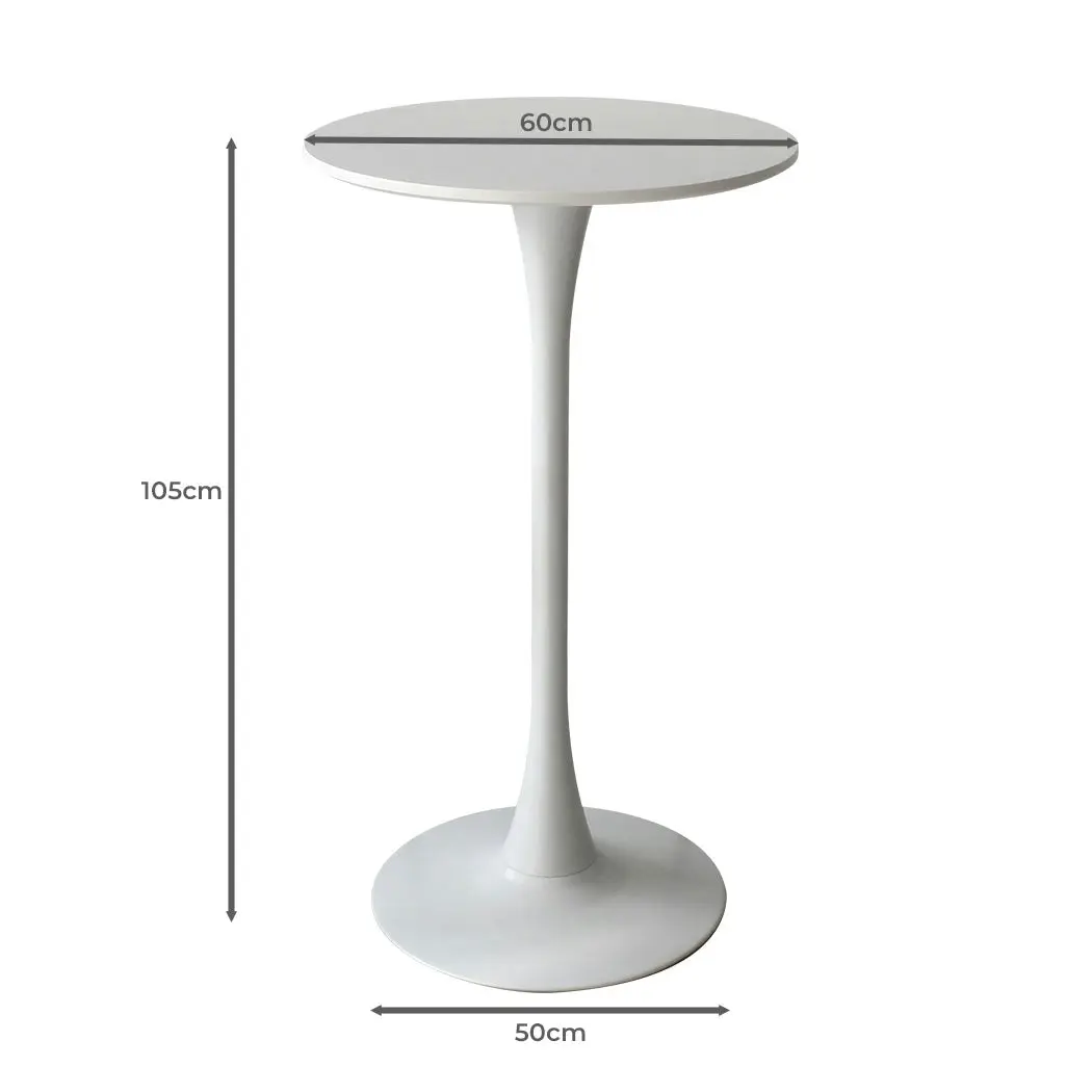 Levede 2x Round Bar Table Pub Tables Kitchen Marble Tulip Metal Base White