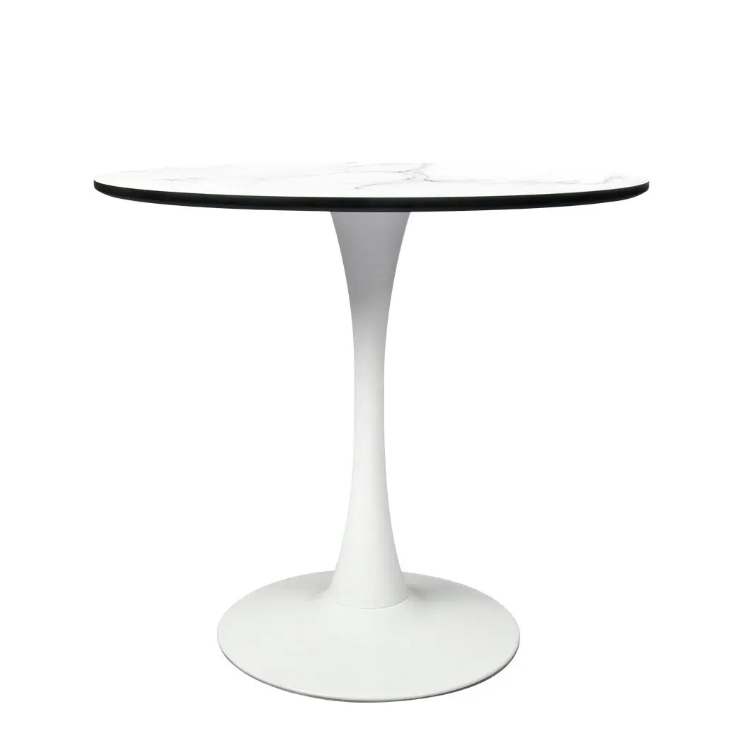 Levede Dining Table Kitchen 4 Person Marble Tulip Coffee Round Metal Base 80cm