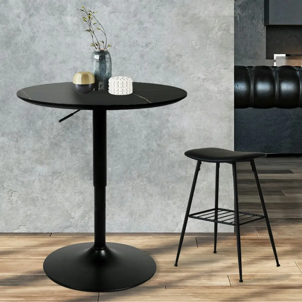 Levede Bar Table Swivel Gas Lift Counter Dining Furniture Cafe Outdoor Black