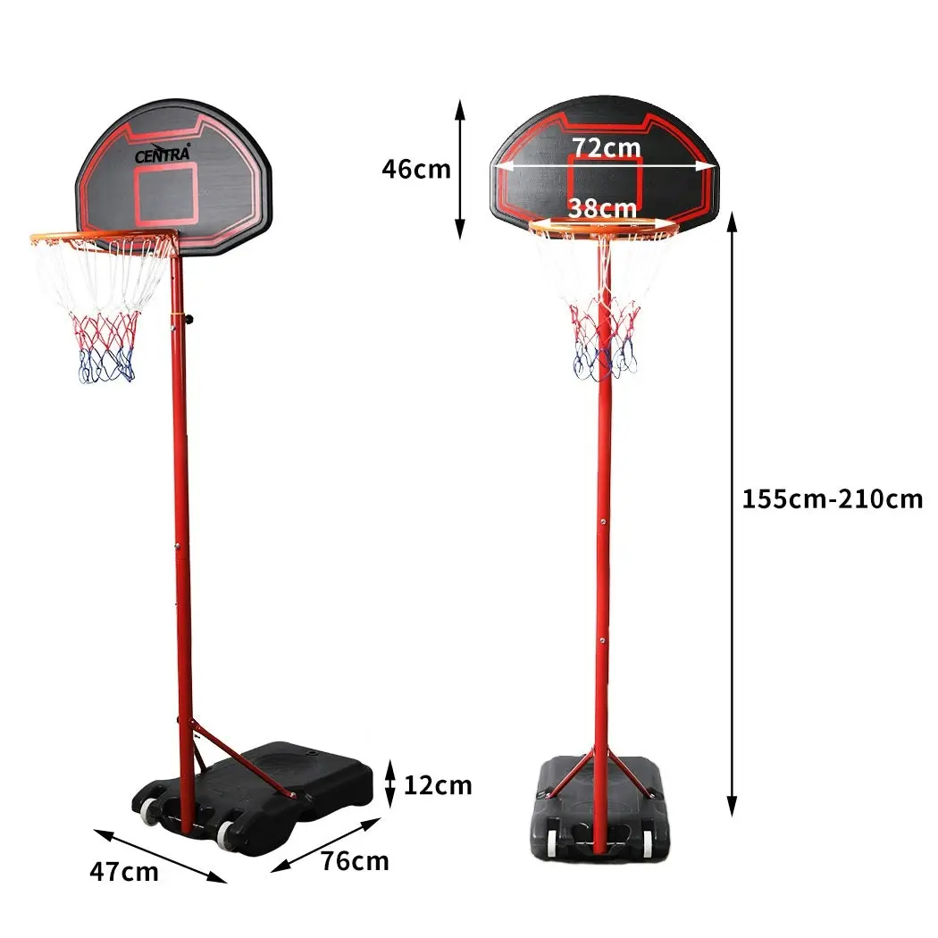 Centra Basketball Hoop Stand Ring Portable 2.1M Adjustable Height Kids Backboard