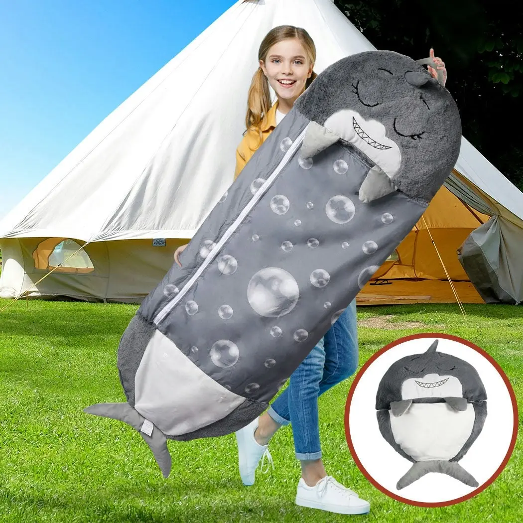 Mountview Sleeping Bag Child Pillow Stuffed Toy Kids Bags Gift Shark 135cm S