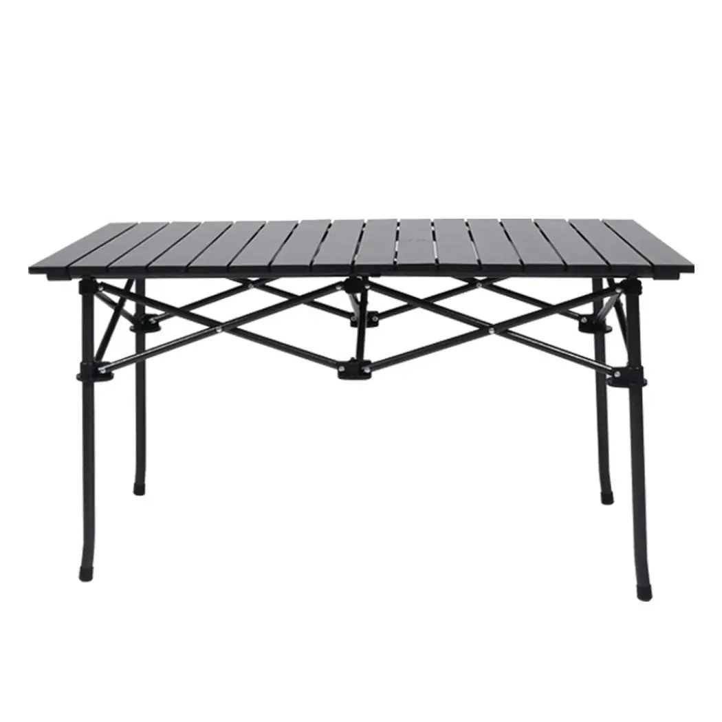 Levede Folding Camping Table Portable Aluminium Outdoor Picnic Garden Black