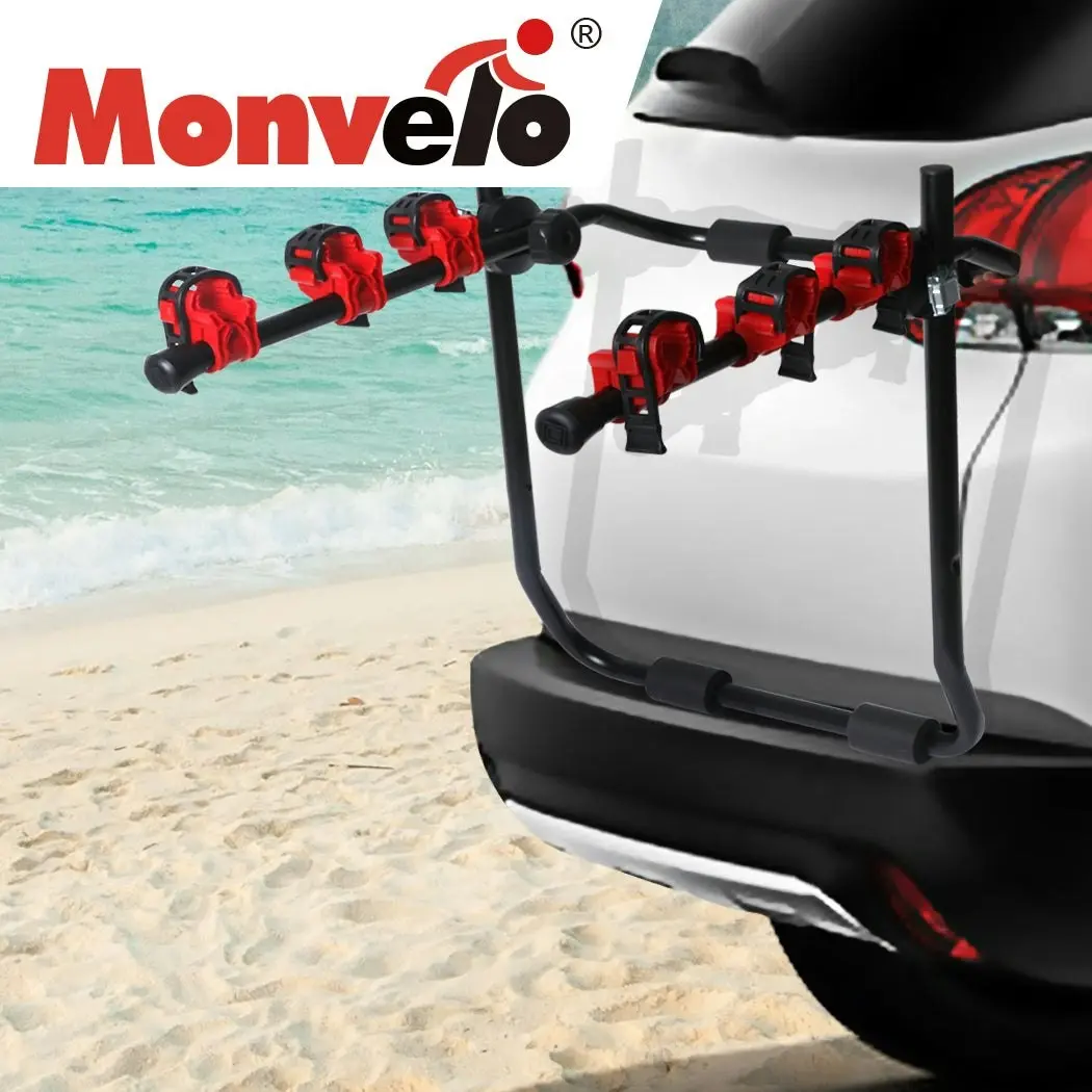 Monvelo Car Bike Rack 3 Bicycle Carrier 2'' Towbar Hitch Mount Steel Foldable