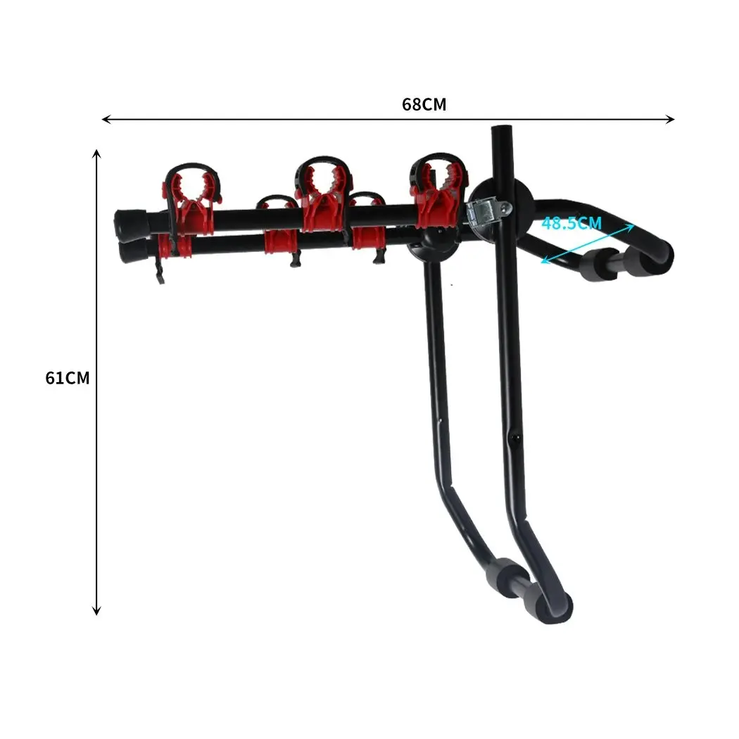 Monvelo Car Bike Rack 3 Bicycle Carrier 2'' Towbar Hitch Mount Steel Foldable