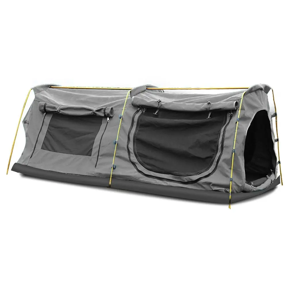 Mountview King Single Swag Camping Swags Canvas Dome Fly Tent Hiking Mattress