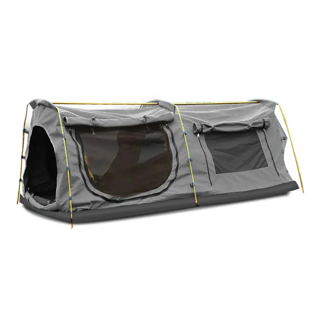 Mountview King Single Swag Camping Swags Canvas Dome Fly Tent Hiking Mattress