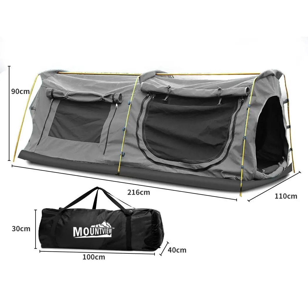 Mountview King Single Swag Camping Swags Canvas Dome Fly Tent Hiking Mattress