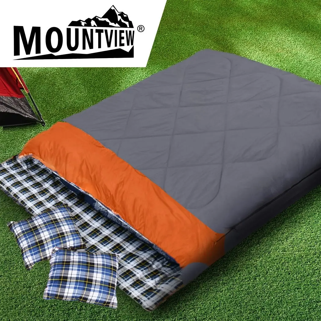 Mountview Double Sleeping Bag Bags Outdoor Camping Hiking Pillow -10℃ Thermal