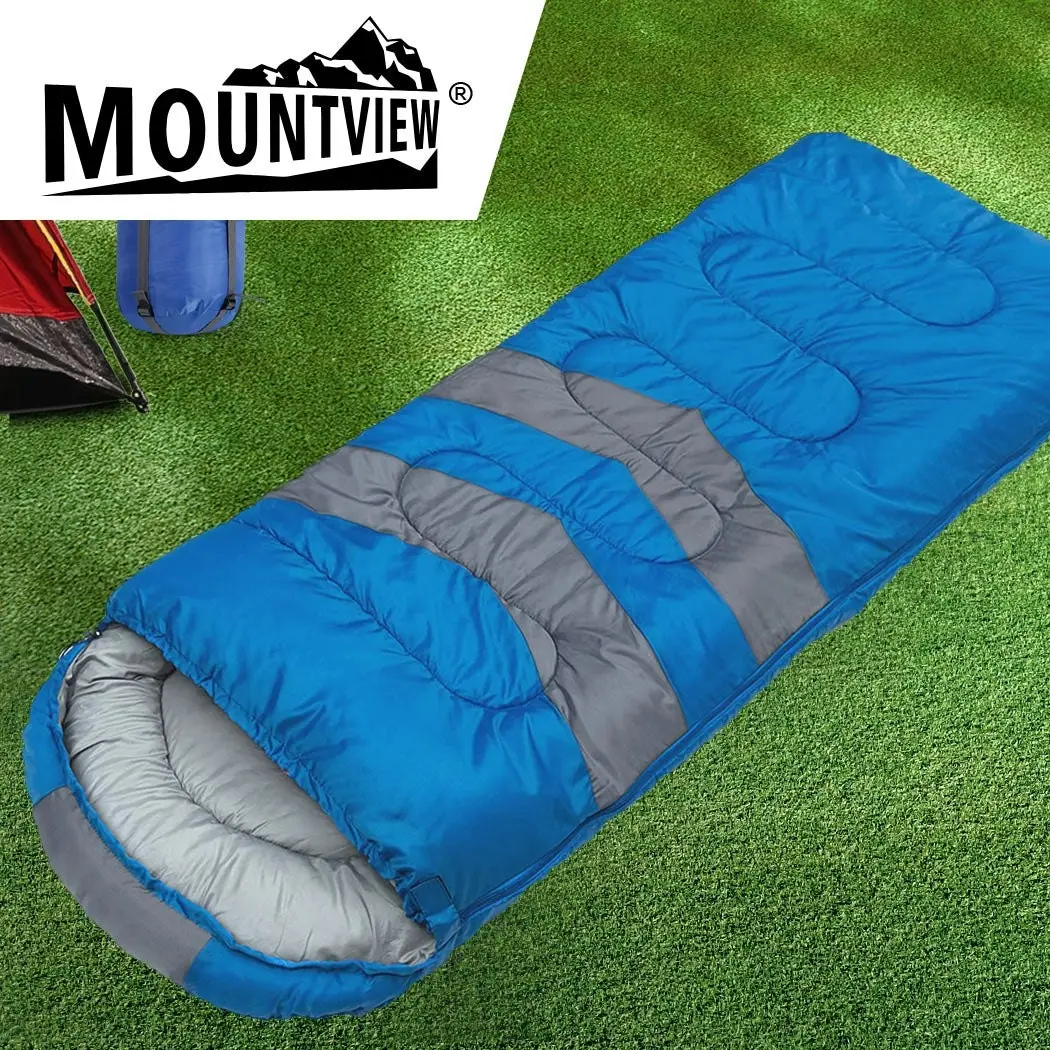 Mountview Single Sleeping Bag Bags Outdoor Camping Hiking Thermal -10℃ Tent Blue