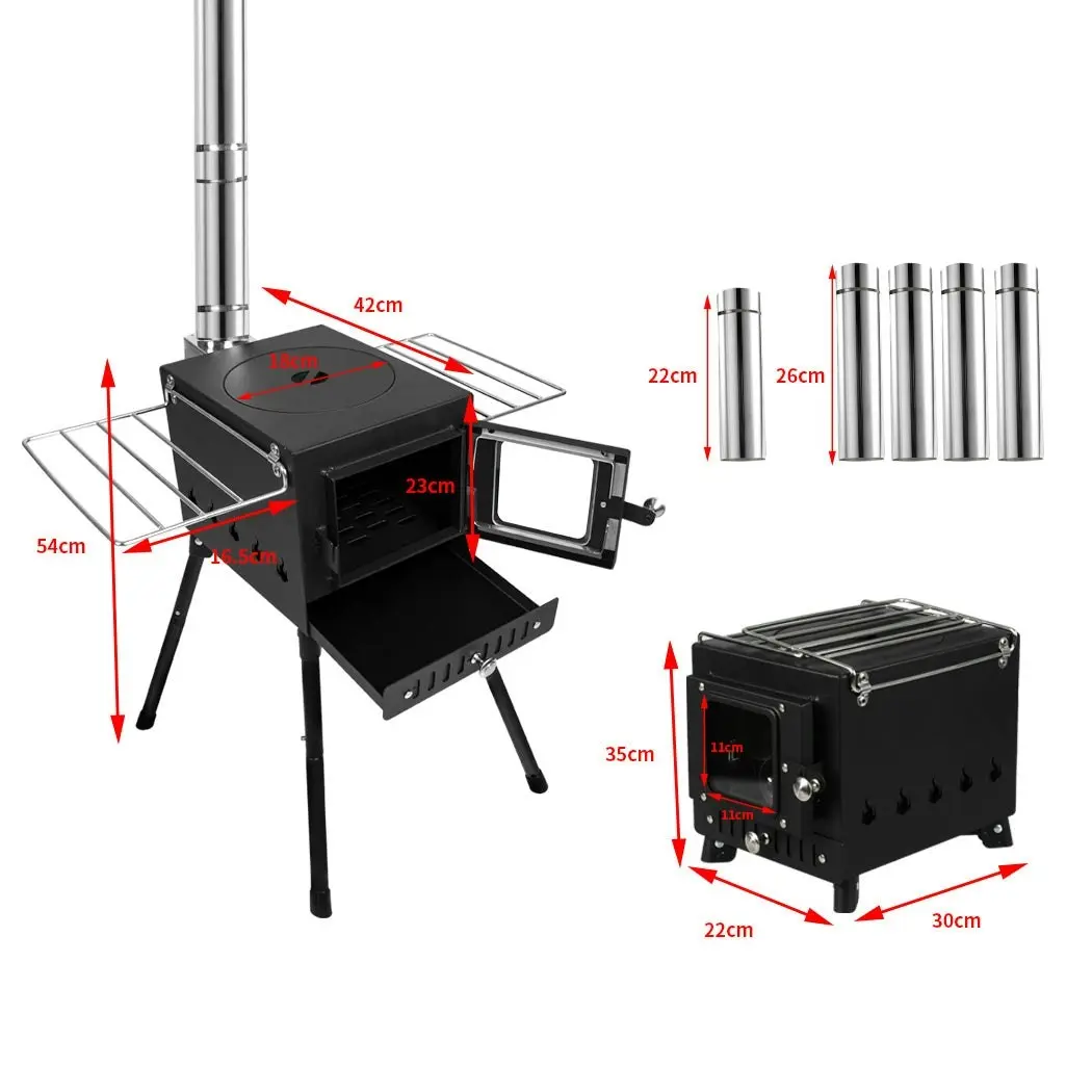 Moyasu Camping Oven Camp Stove Portable Caravan Cooker Burner Outdoor Chimney