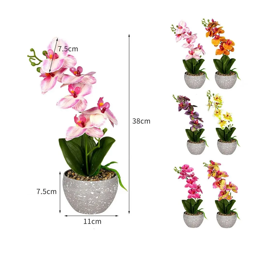 Lambu 6X Artificial Flowers Plant In pots Garden Indoor Outdoor Fake Home Decor