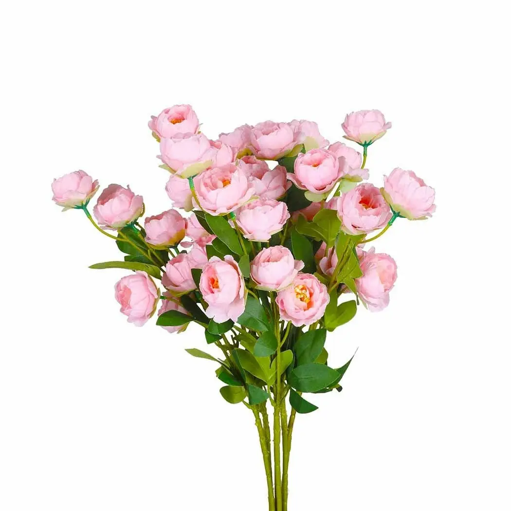 Lambu Artificial Flowers Silk Roses Bouquet Bunch Heads Garland Wedding Pink X6