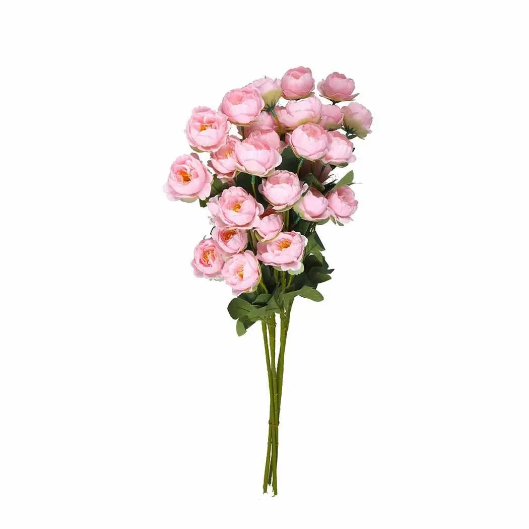 Lambu Artificial Flowers Silk Roses Bouquet Bunch Heads Garland Wedding Pink X6