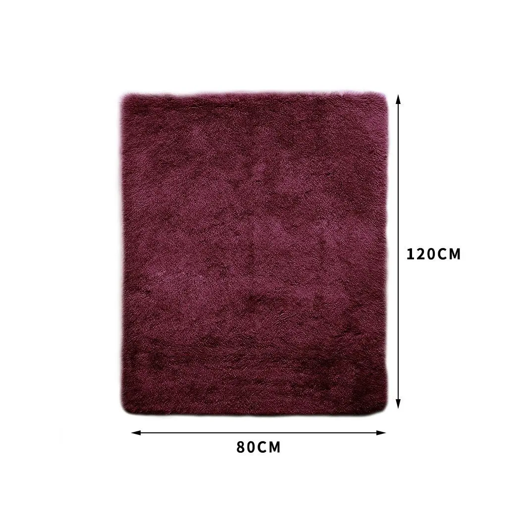 Traderight Group  Designer Soft Shag Shaggy Floor Confetti Rug Carpet Home Decor 80x120cm Burgundy