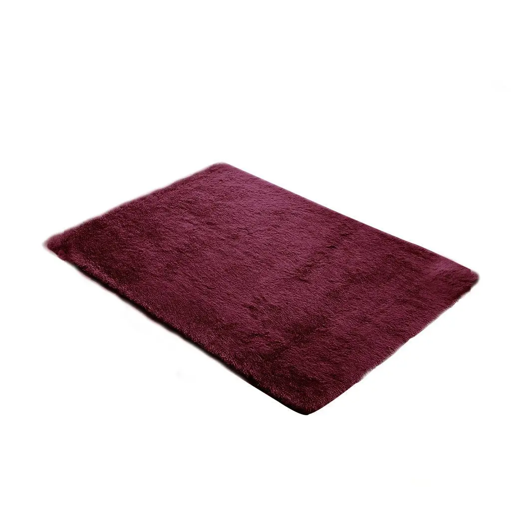 Traderight Group  Designer Soft Shag Shaggy Floor Confetti Rug Carpet Home Decor 80x120cm Burgundy