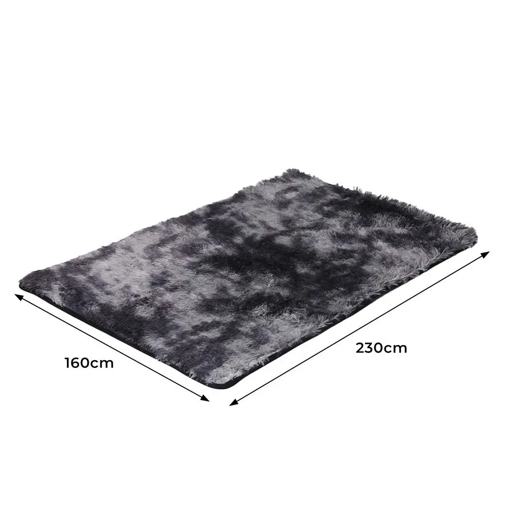 Marlow Floor Shaggy Rugs Soft Large Carpet Area Tie-dyed Midnight City 160x230cm