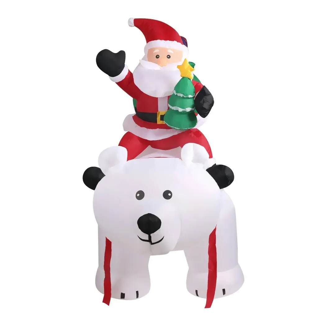 Santaco Inflatable Christmas Outdoor Decorations Santa LED Lights Xmas Party