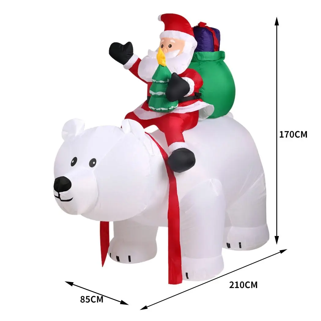 Santaco Inflatable Christmas Outdoor Decorations Santa LED Lights Xmas Party