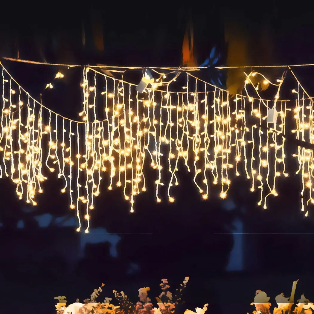 Traderight Group  LED Curtain Fairy String Lights Wedding Outdoor Xmas Party 500 Lights Warm White