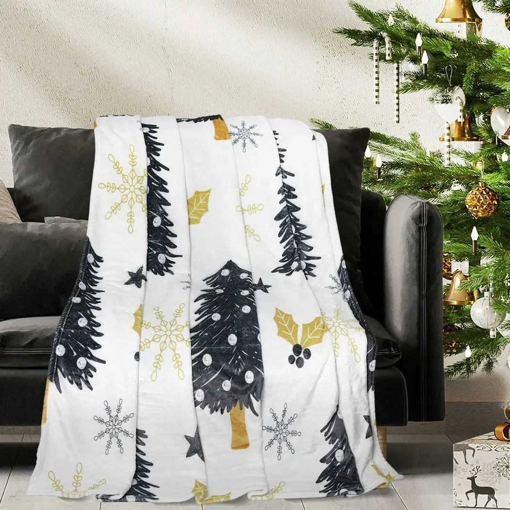 Santaco Throw Blanket Xmas Double Sided Warm Fleece Decor Christmas 220X180cm