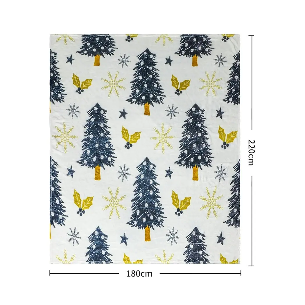 Santaco Throw Blanket Xmas Double Sided Warm Fleece Decor Christmas 220X180cm