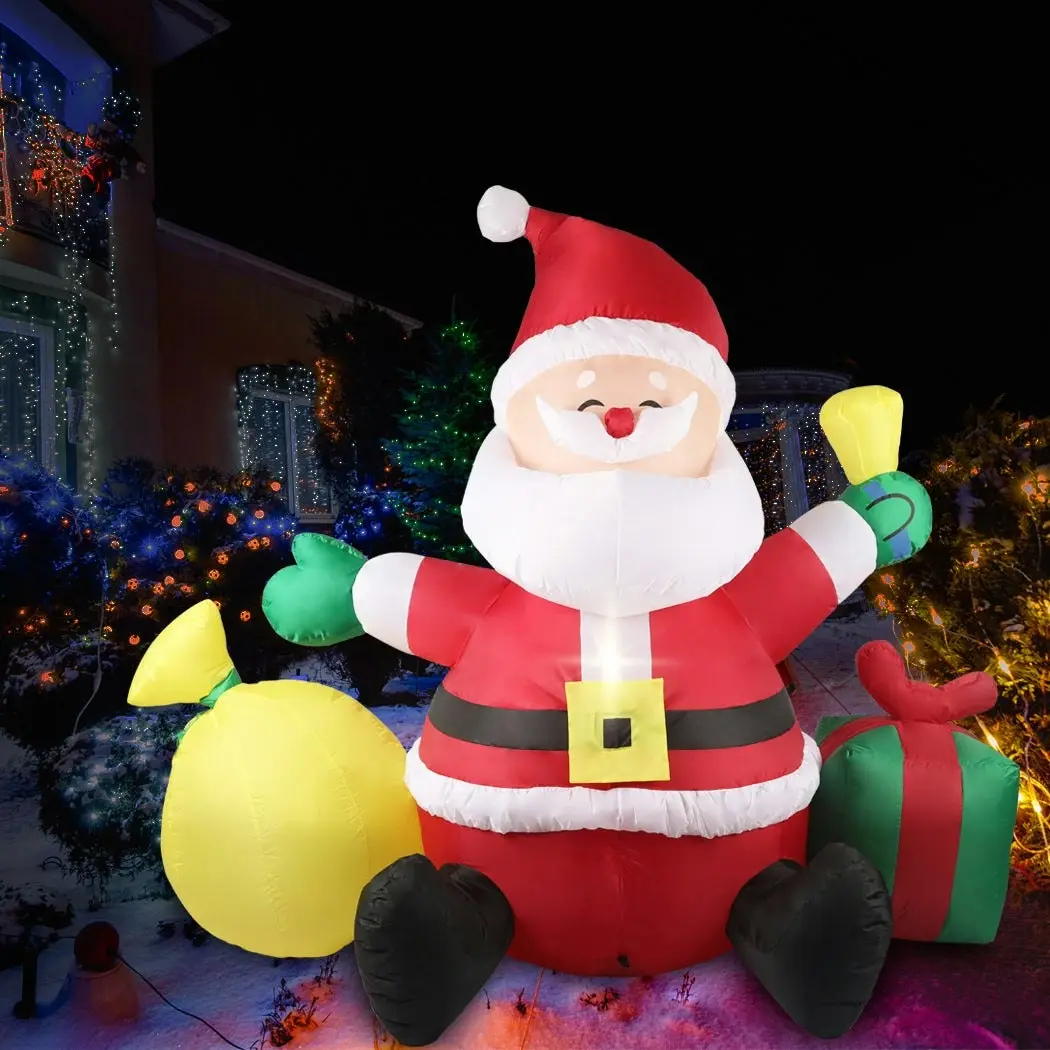 Santaco Inflatable Christmas Outdoor Decorations Santa 1.8M LED Lights Party