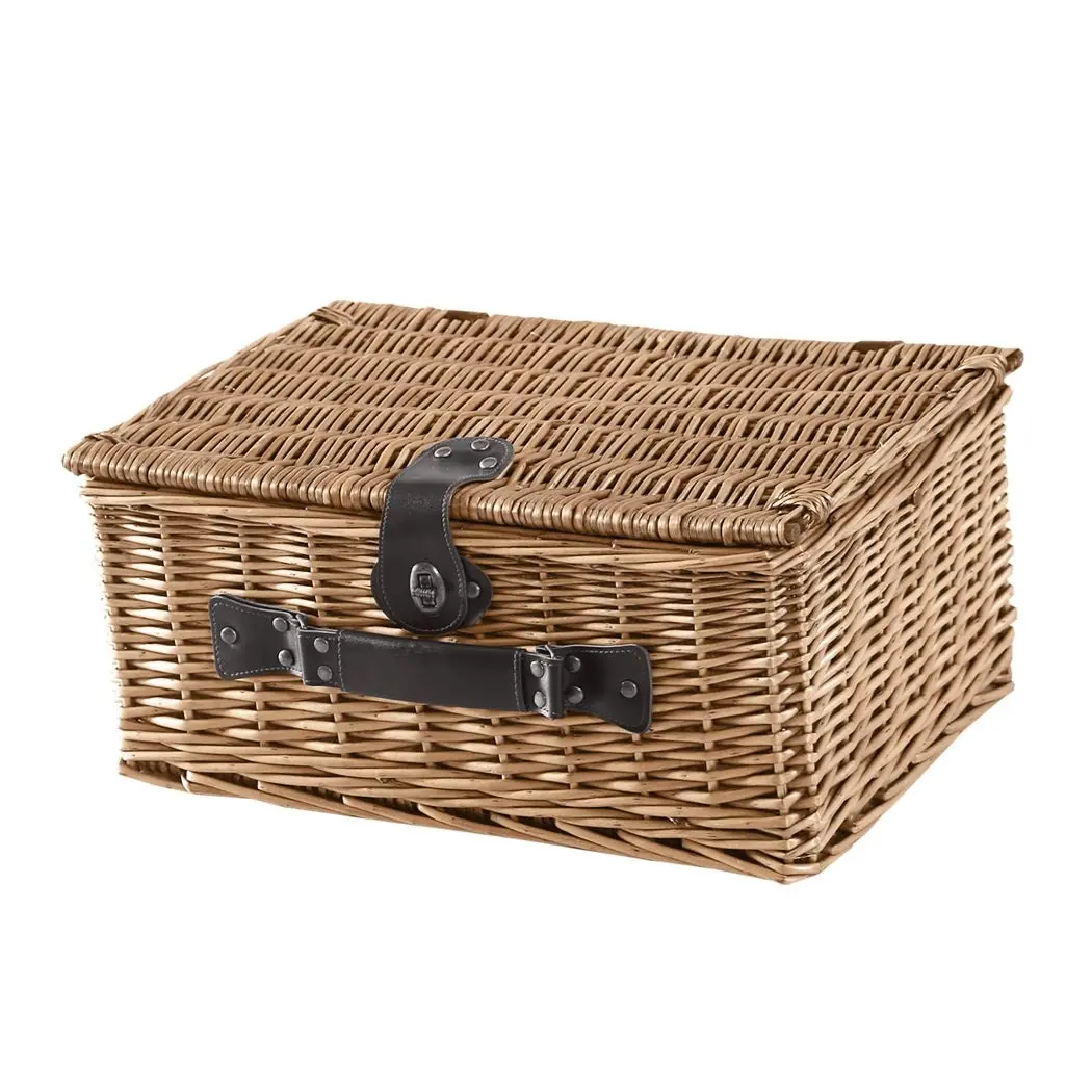 Traderight Group  4 Person Picnic Basket Baskets Set Outdoor Deluxe Willow Gift Storage Carry Trip