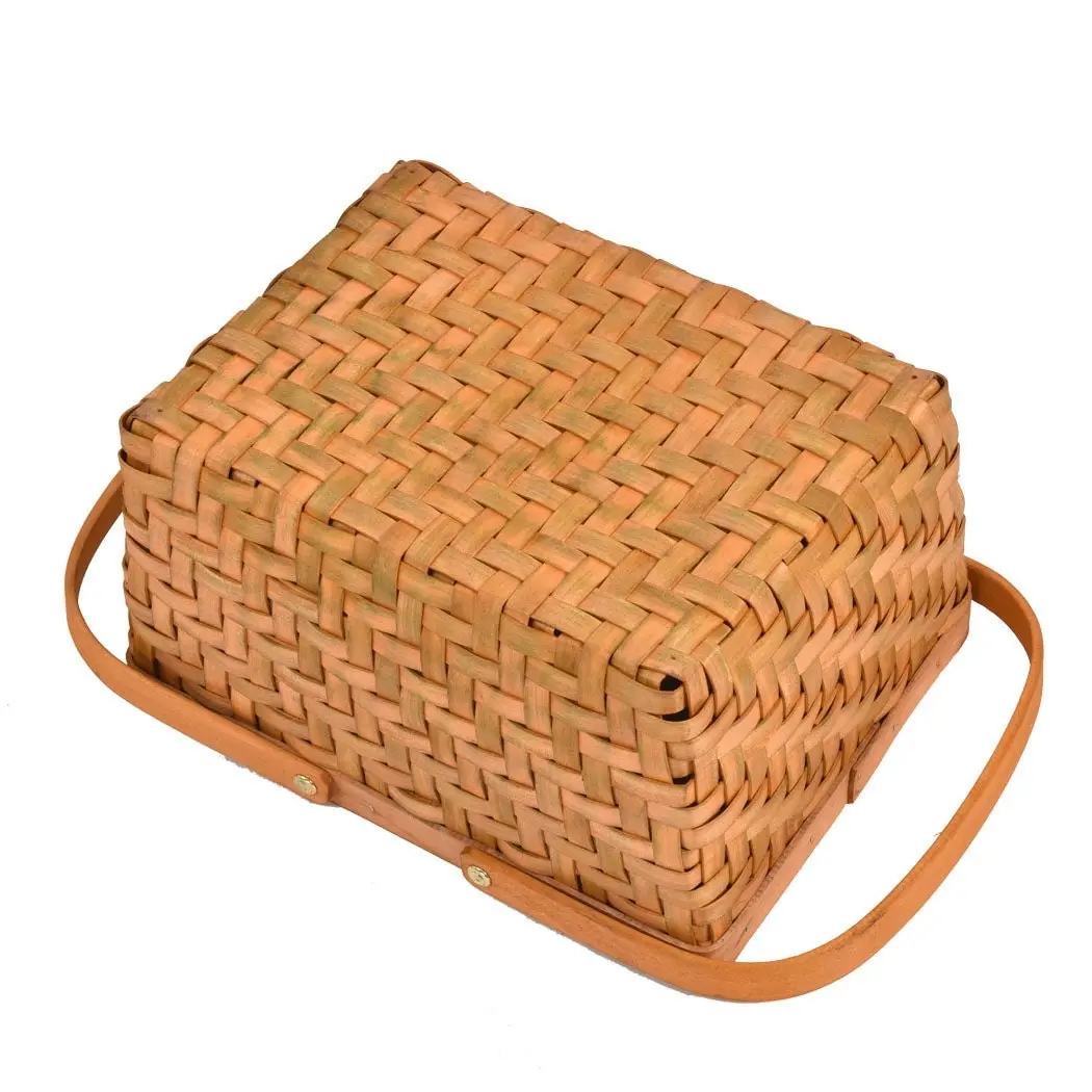 Traderight Group  Picnic Basket Baskets Outdoor Deluxe Willow Gift Storage Person Carry Foldable