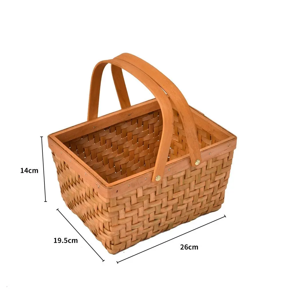 Traderight Group  Picnic Basket Baskets Outdoor Deluxe Willow Gift Storage Person Carry Foldable