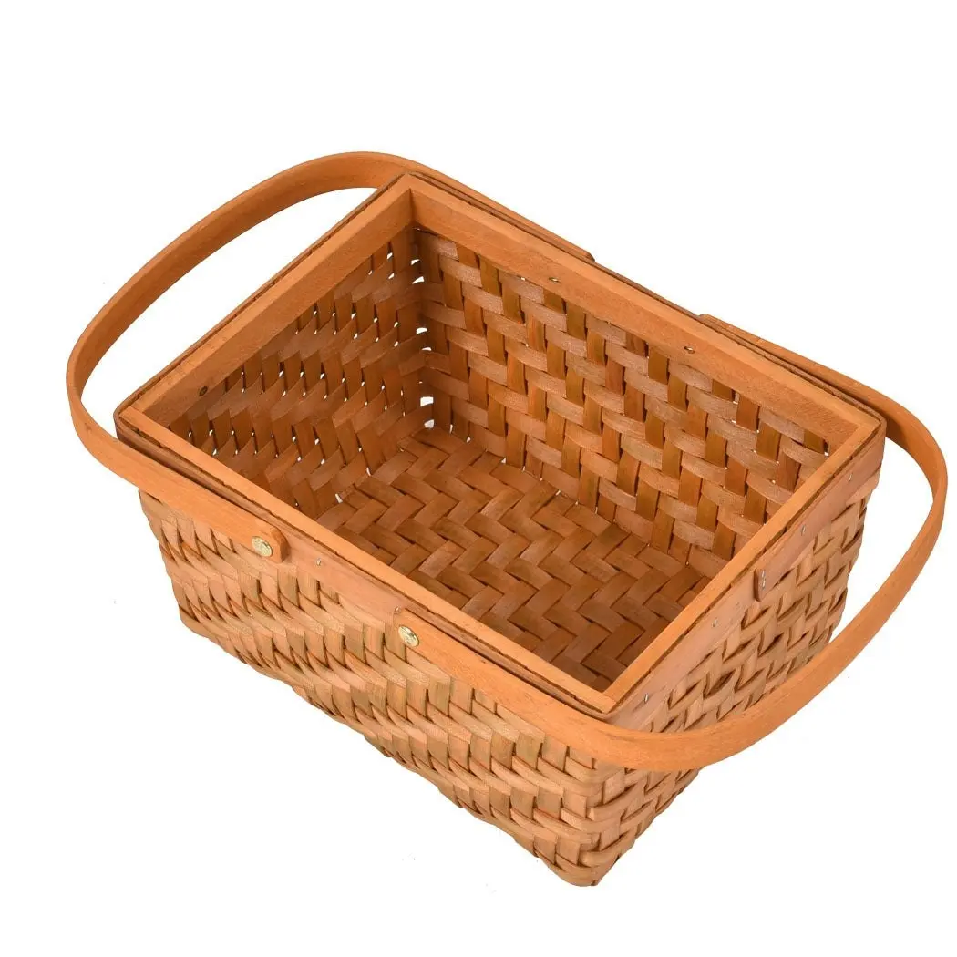 Traderight Group  Picnic Basket Baskets Outdoor Deluxe Willow Gift Storage Person Carry Foldable