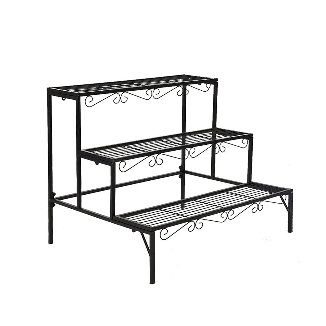 Levede 2x Plant Stands Outdoor Indoor Garden Metal 3 Tier Planter Corner Shelf